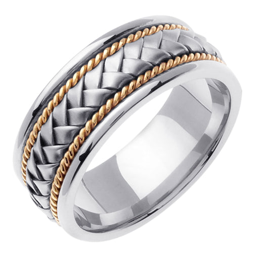 Men's Handmade Braided Wedding Band in 14k White Gold 7.0mm – Mark Broumand