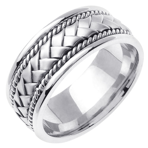 Braided platinum clearance wedding band