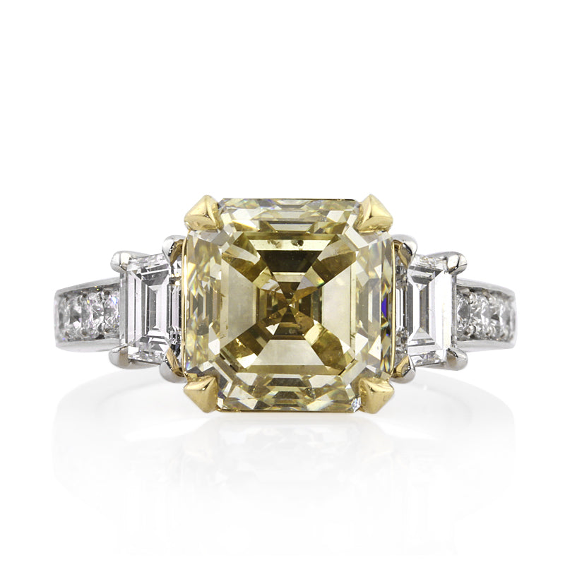 6ct Asscher Cut cheapest Canary Ring