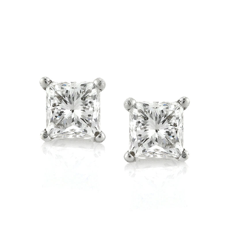 1.00ct. Princess Diamond Stud Earrings