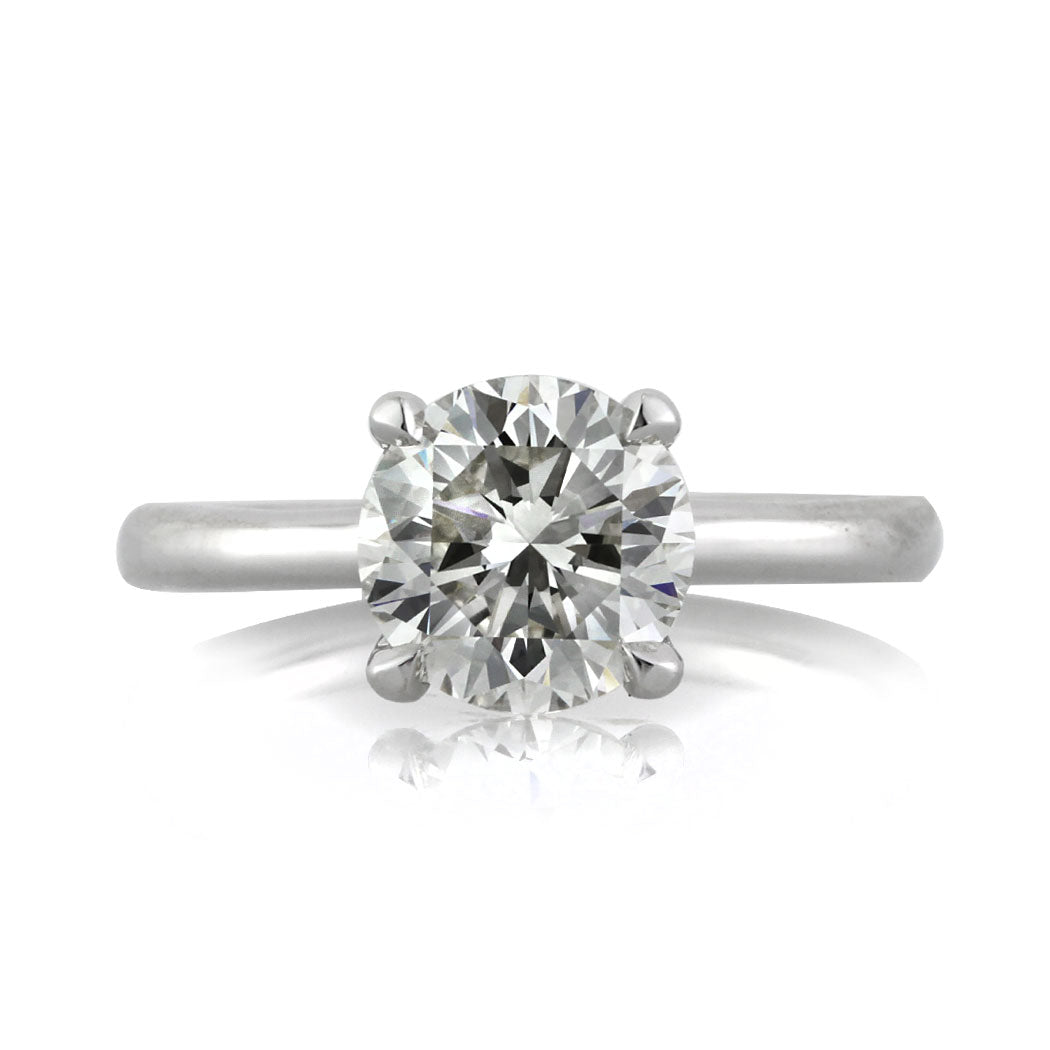 2.21 carat Round Diamond Platinum Solitaire Engagement Ring