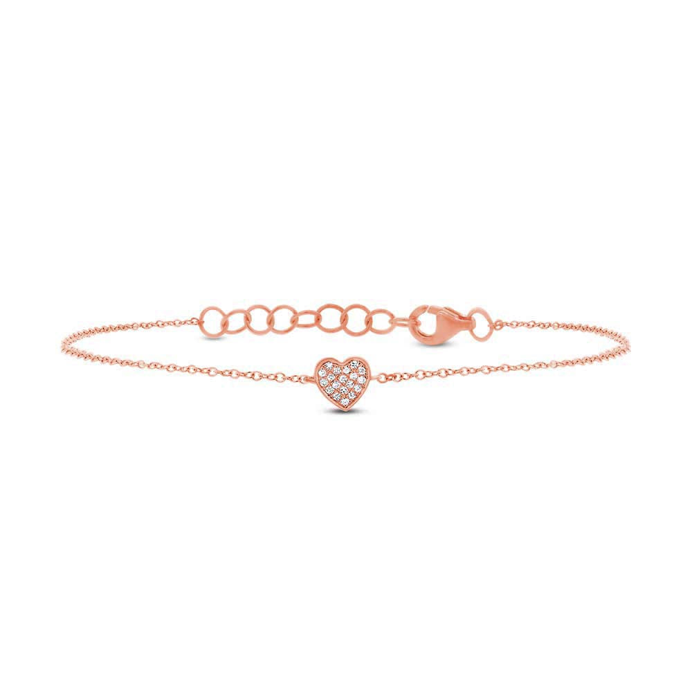 Round bracelet Charms rose gold and diamonds