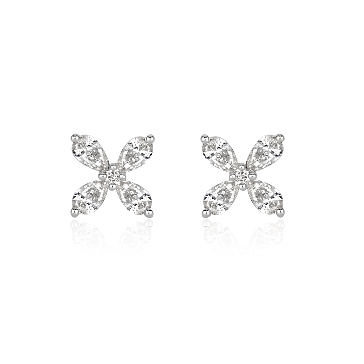 Pear Shape Cubic Zirconia Stud Earrings