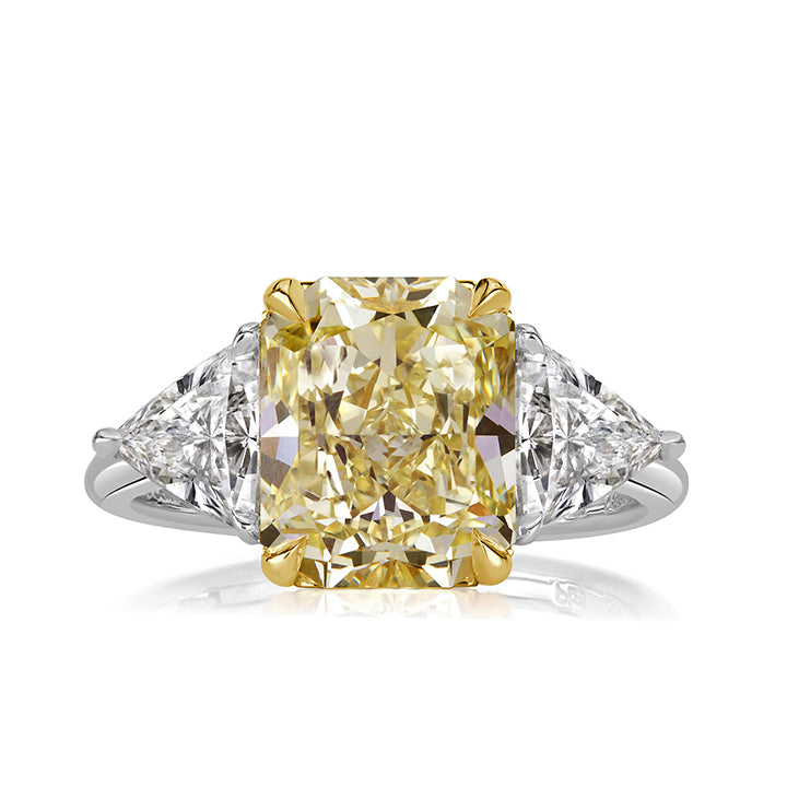 Fancy Yellow Cushion Cut Diamond Engagement Rings