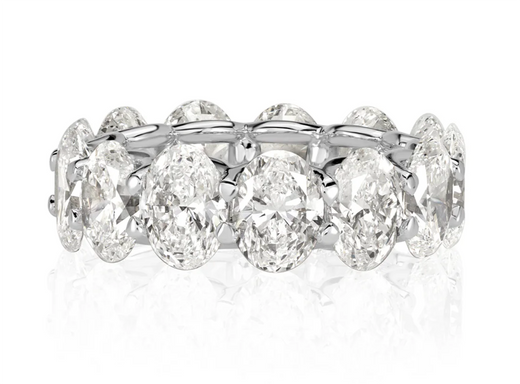 10.40ct Oval Cut Diamond Eternity Band in Platinum