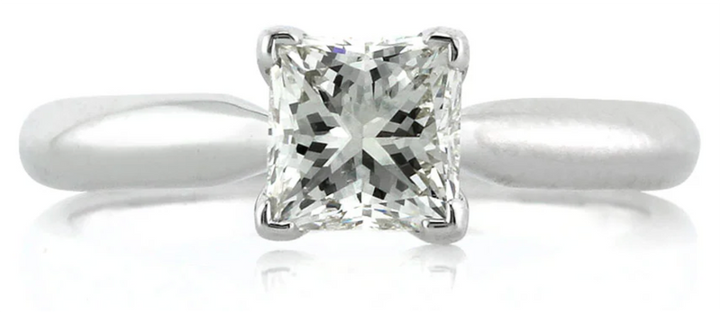 1.00ct Princess Cut Diamond Solitaire Engagement Ring