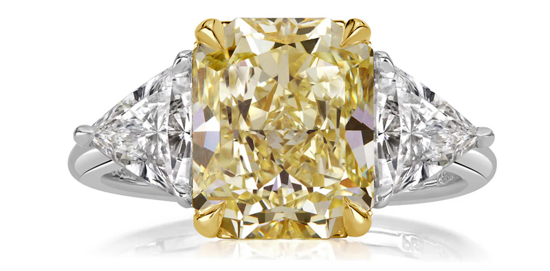 5.20ct Fancy Yellow Radiant Cut Diamond Engagement Ring