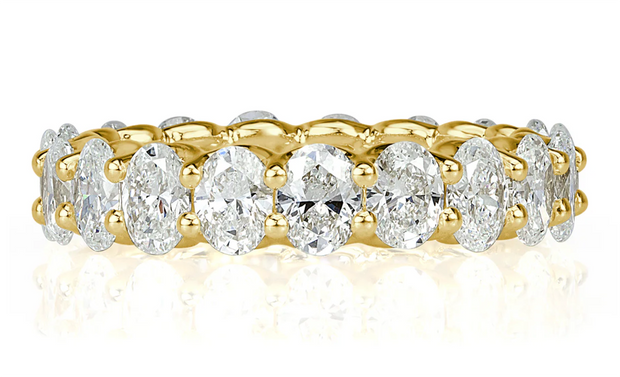 3.70ct Oval Cut Diamond Eternity Band in 18k Yellow Gold