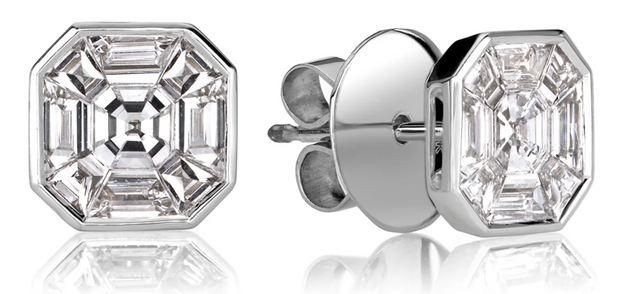 Asscher Cut Diamond Earrings