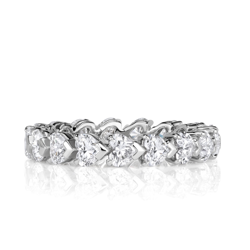 2.55ct Heart Shaped Diamond Eternity Band in 18k White Gold