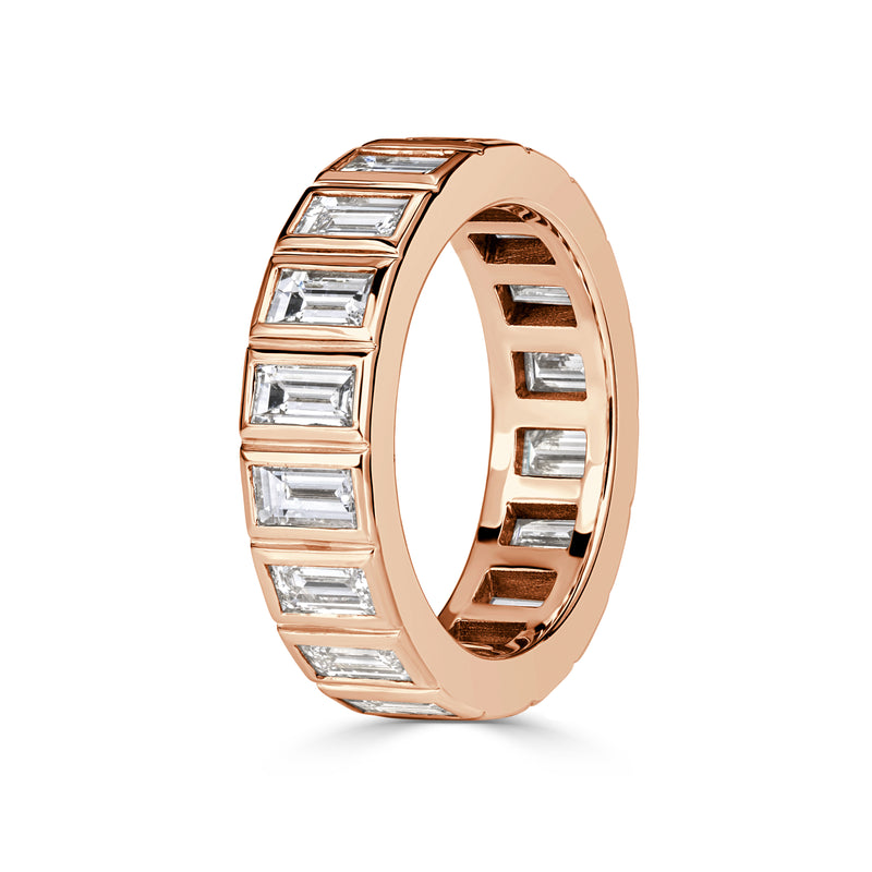 3.41ct Baguette Cut Diamond Eternity Band in 18k Rose Gold