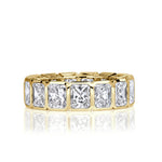 7.78ct Radiant Cut Bezel Set Diamond Eternity Band in 18K Yellow Gold