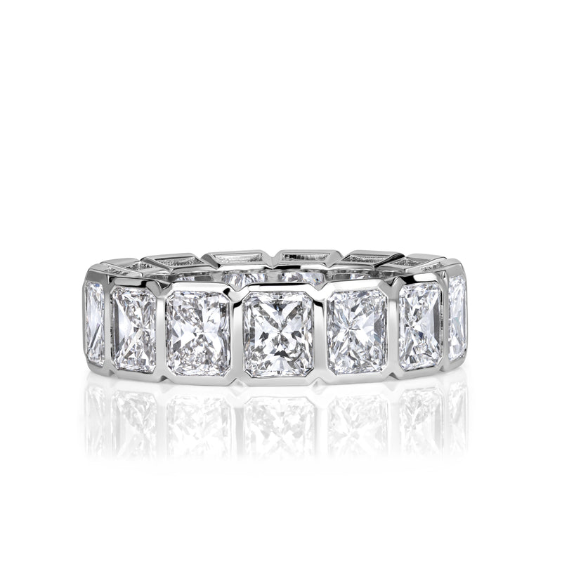 7.78ct Radiant Cut Diamond Eternity Band in Platinum