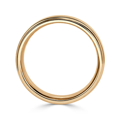 Men's Step Edge Wedding Band in 14K Yellow Gold 6.0mm