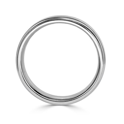 Men's Step Edge Wedding Band in Platinum 6.0mm