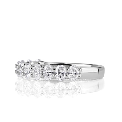 1.16ct Oval Cut Diamond Wedding Band in Platinum