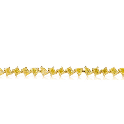 7.21ct Fancy Yellow Diamond Tennis Bracelet in 18K Yellow Gold