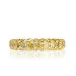 3.79ct Fancy Yellow Oval Cut Diamond Eternity Band in 18k Yellow Gold