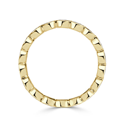 1.45ct Oval Cut Diamond Bezel Eternity Band in 18K Yellow Gold