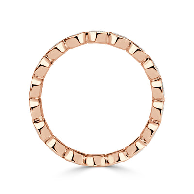 1.45ct Oval Cut Diamond Bezel Eternity Band in 18K Rose Gold