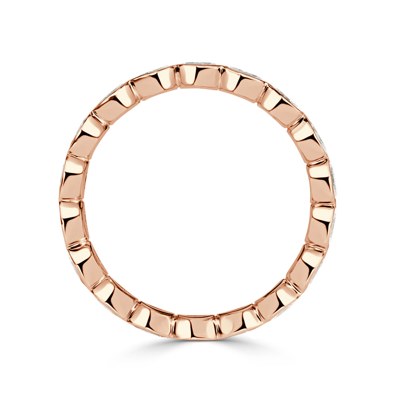 1.45ct Oval Cut Diamond Bezel Eternity Band in 18K Rose Gold