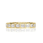 1.71ct Emerald Cut Diamond Bezel Set Eternity Band in 18K Yellow Gold