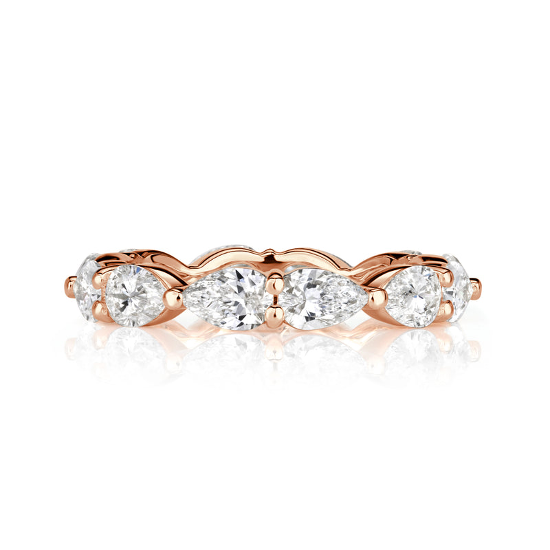 2.37ct Pear Shaped Diamond Eternity Band in 18K Rose Gold