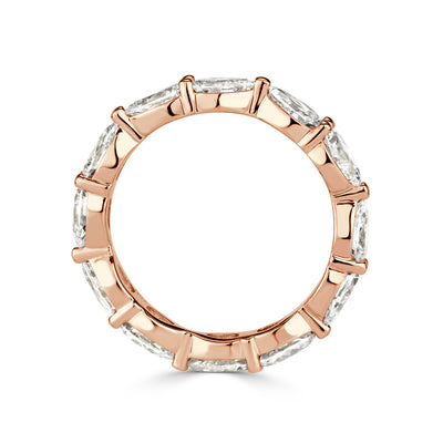 2.37ct Pear Shaped Diamond Eternity Band in 18K Rose Gold