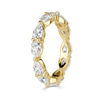 2.37ct Pear Shaped Diamond Eternity Band in 18K Yellow Gold