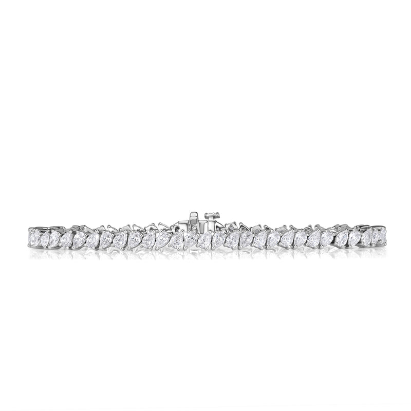 5.21ct Pear Shaped Diamond Tennis Bracelet