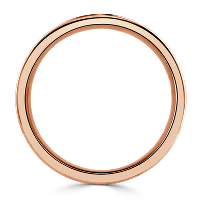 Men's Step Edge Stone Finished Wedding Band in 18K Rose Gold 6mm