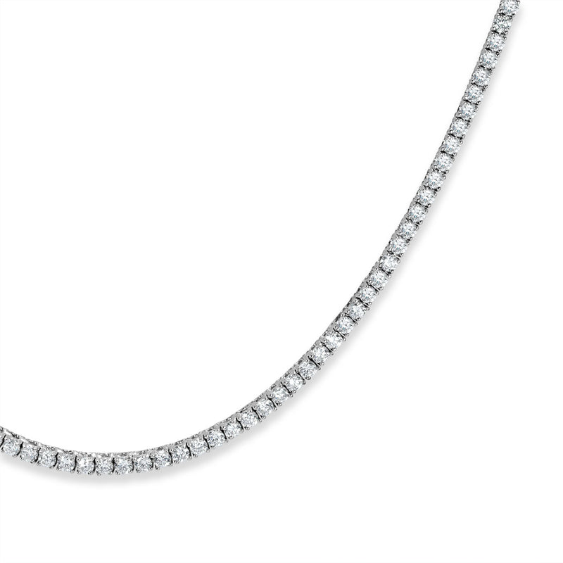 4.90ct Round Brilliant Cut Diamond Tennis Necklace in 14k White Gold