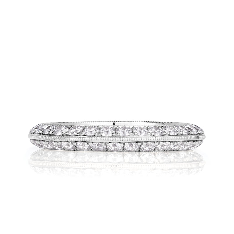 1.35ct Round Brilliant Cut Diamond Knife Edge Eternity Band in Platinum