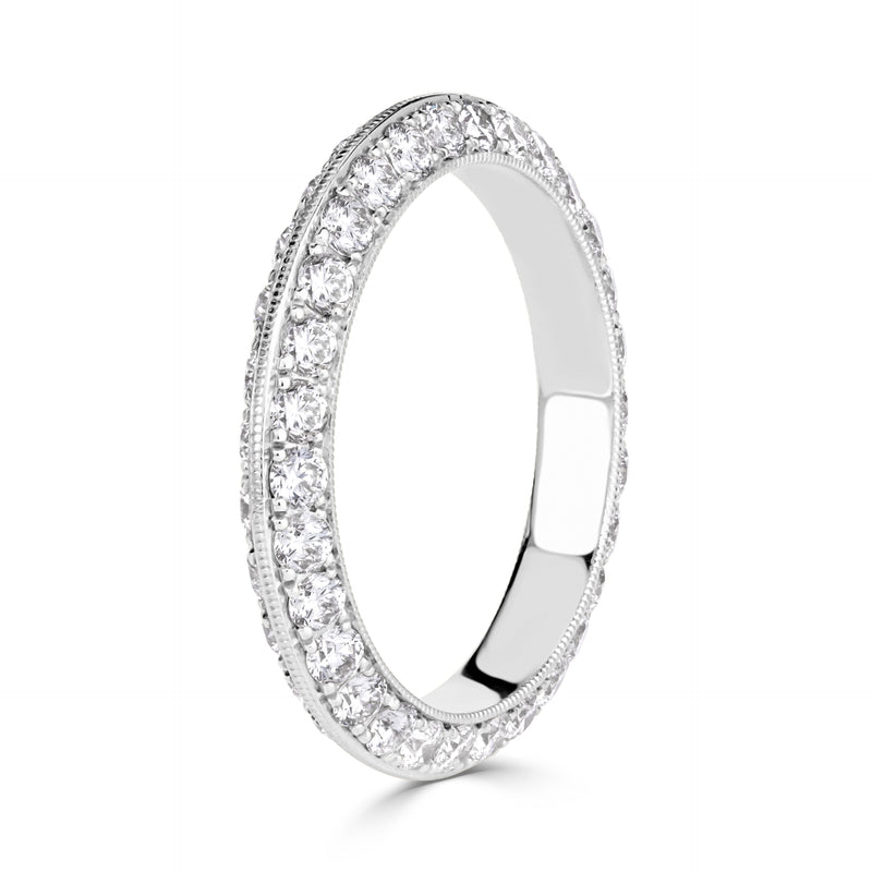 1.35ct Round Brilliant Cut Diamond Knife Edge Eternity Band in Platinum