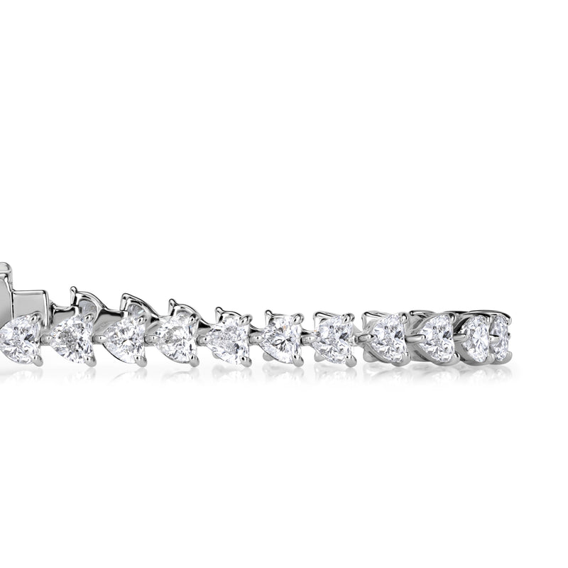 6.69ct Heart Shaped Diamond Tennis Bracelet