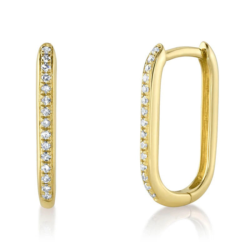 0.08ct Round Brilliant Cut Diamond Huggie Earrings in 14K Yellow Gold