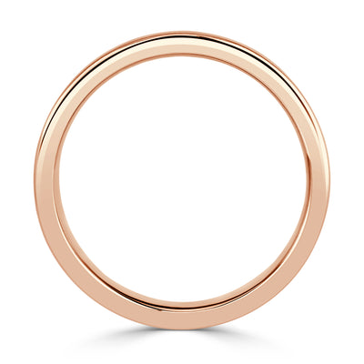 0.21 Round Brilliant Cut Diamond Mens Wedding Band in 18K Rose Gold