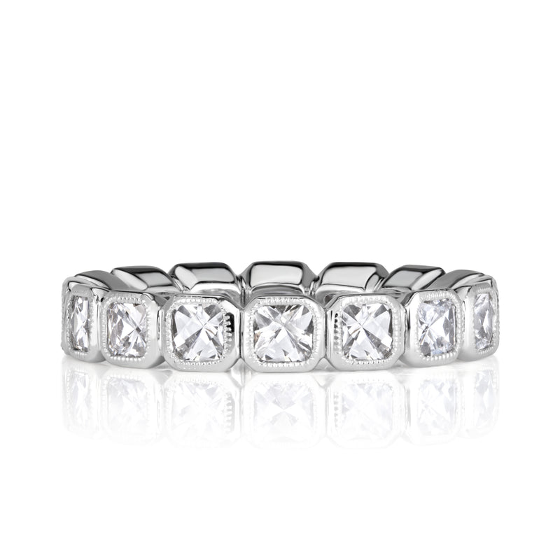 1.79ct Pixel Cut Diamond Bezel Set Eternity Band in 18K White Gold