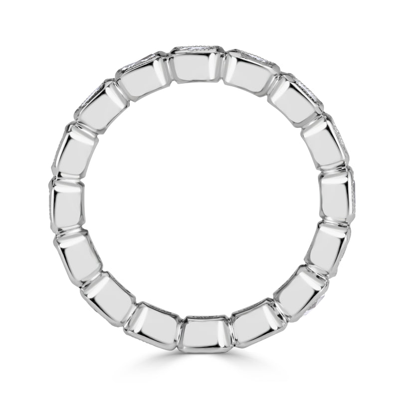 1.79ct Pixel Cut Diamond Bezel Set Eternity Band in 18K White Gold