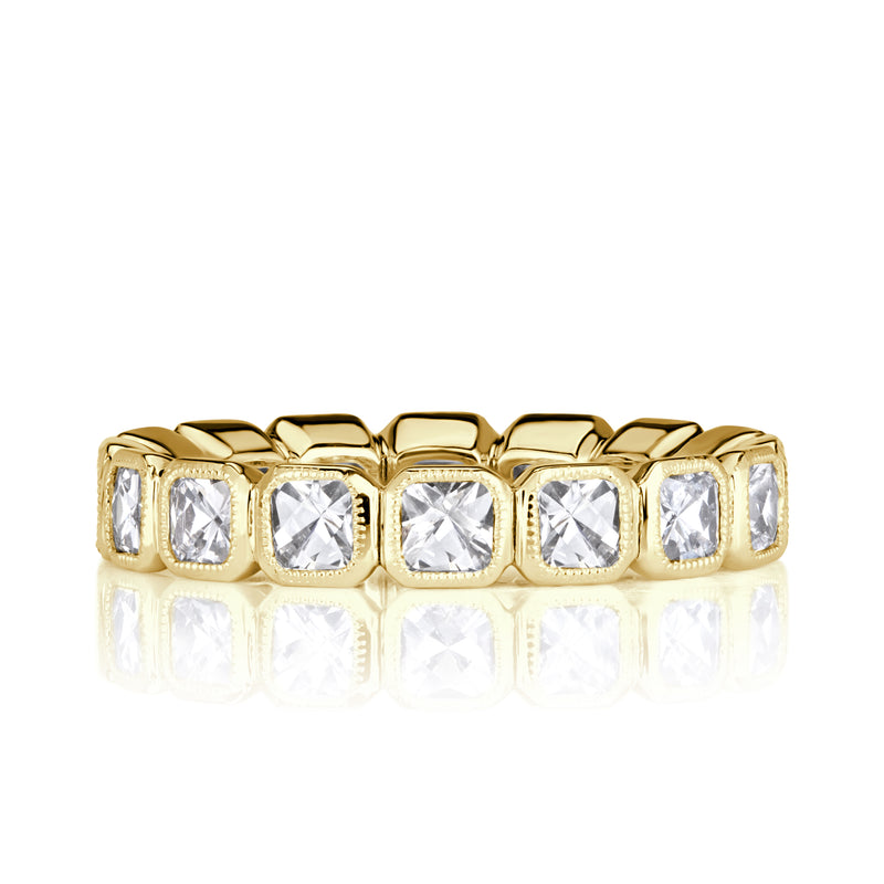 1.79ct Pixel Cut Diamond Bezel Set Eternity Band in 18K Yellow Gold