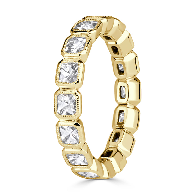 1.79ct Pixel Cut Diamond Bezel Set Eternity Band in 18K Yellow Gold