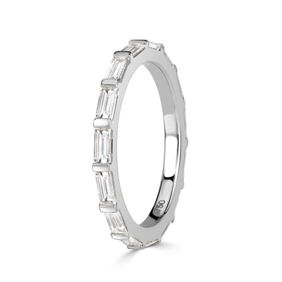 1.32ct Baguette Cut Diamond Wedding Band in 18k White Gold