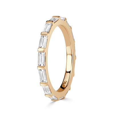 1.32ct Baguette Cut Diamond Wedding Band in 18k Champagne Yellow Gold