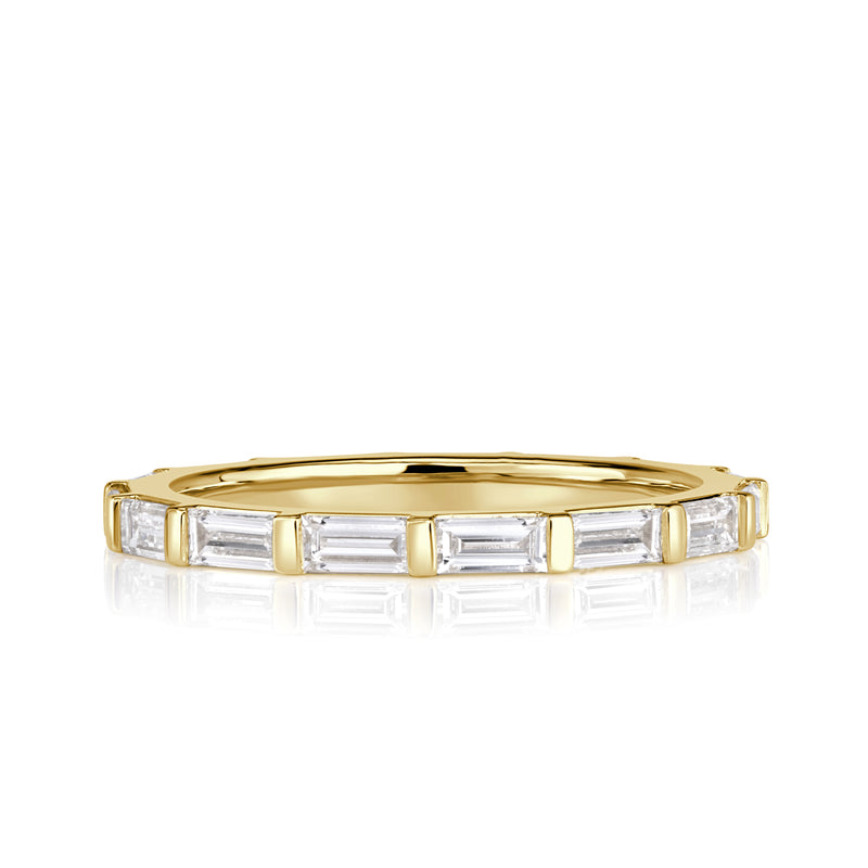 1.32ct Baguette Cut Diamond Wedding Band in 18k Yellow Gold