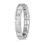 2.53ct Radiant Cut Diamond Bezel Set Eternity Band in 18K White Gold