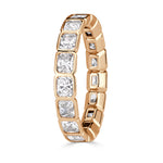 2.53ct Radiant Cut Diamond Bezel Set Eternity Band in 18K Champagne Yellow Gold