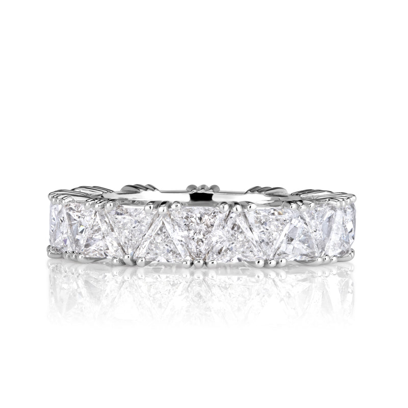 3.81ct Trillion Cut Diamond Eternity Band in 18k White Gold