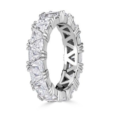 3.81ct Trillion Cut Diamond Eternity Band in 18k White Gold