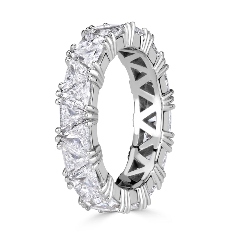 3.81ct Trillion Cut Diamond Eternity Band in 18k White Gold