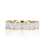 3.81ct Trillion Cut Diamond Eternity Band in 18k Yellow Gold